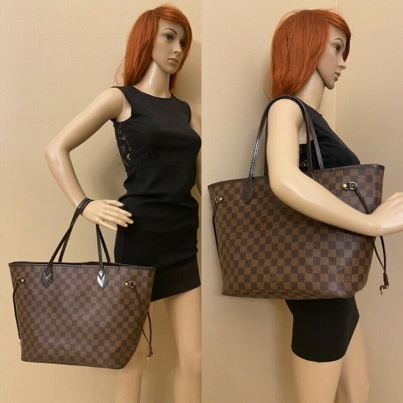 Louis Vuitton Neverfull MM Damier Ebene Cherry Red Tote Shoulder Bag(SP2068) - Picture 12 of 12